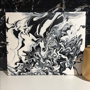 Abstract Black and White Canvas Art